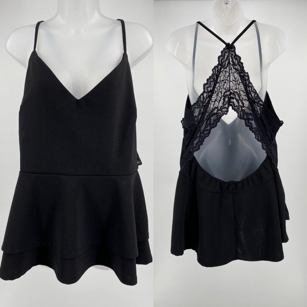 O’DELILAH Lace Back Cut Out Top. Ladies 1X